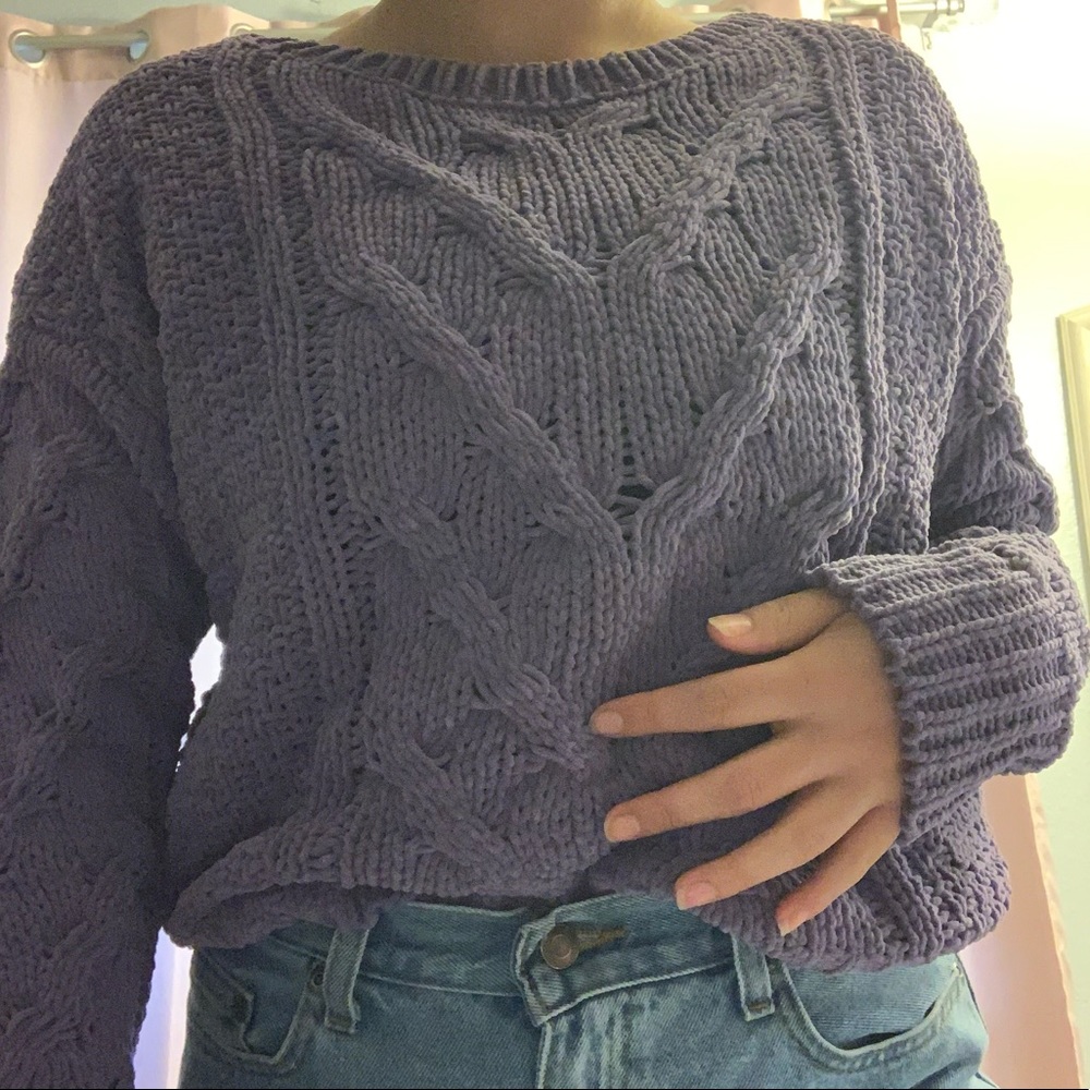 Purple crew neck sweater
